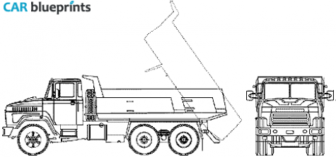 2007 KrAZ 65032 6x6 Dump Truck blueprint